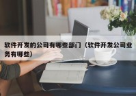 软件开发的公司有哪些部门（软件开发公司业务有哪些）