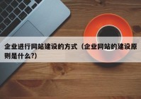 企业进行网站建设的方式（企业网站的建设原则是什么?）