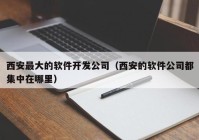 西安最大的软件开发公司（西安的软件公司都集中在哪里）